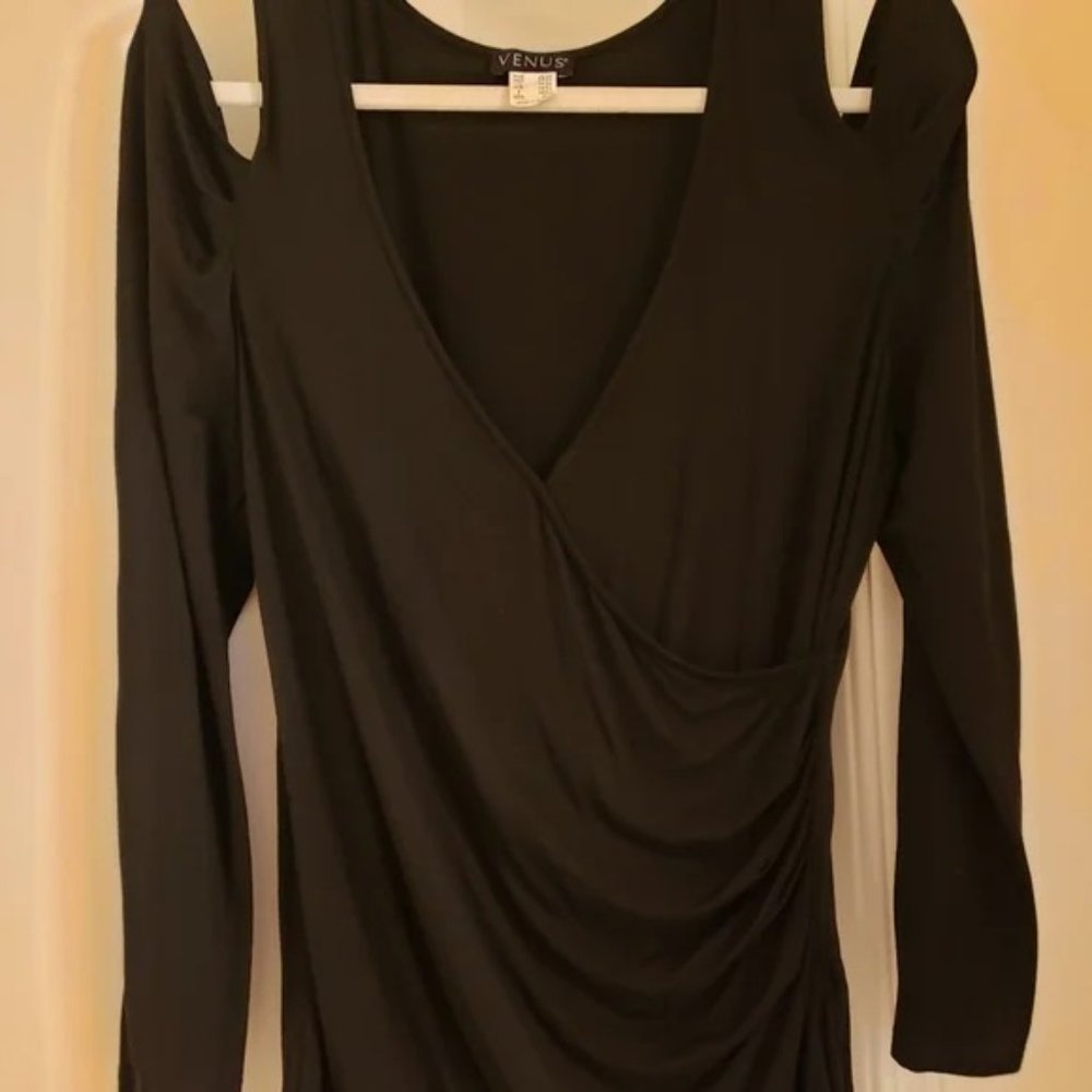 VENUS Black Cold Shoulder Bodycon Dress Women’s Size S - Picture 13 of 14